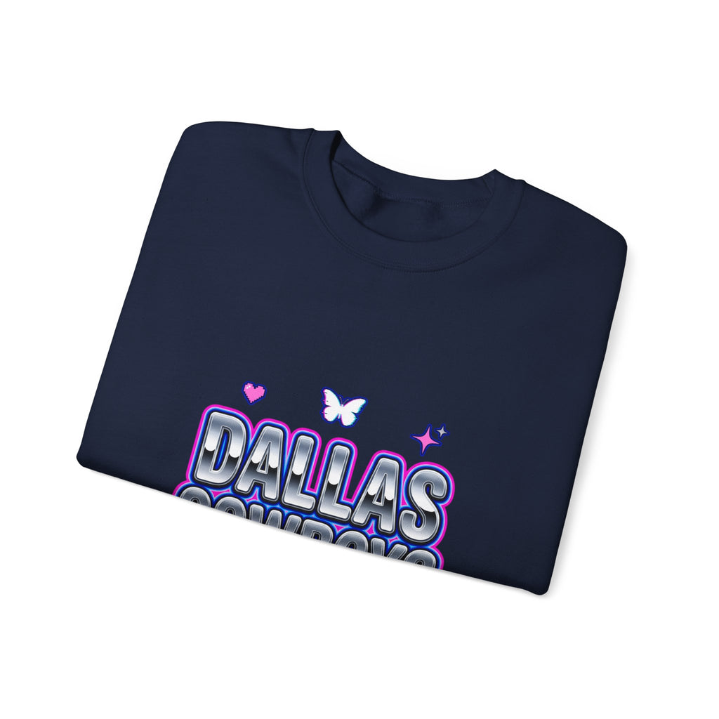 Y2K Rhinestone-Style Slogan Sweatshirt | Bubblegum Glitter Techno