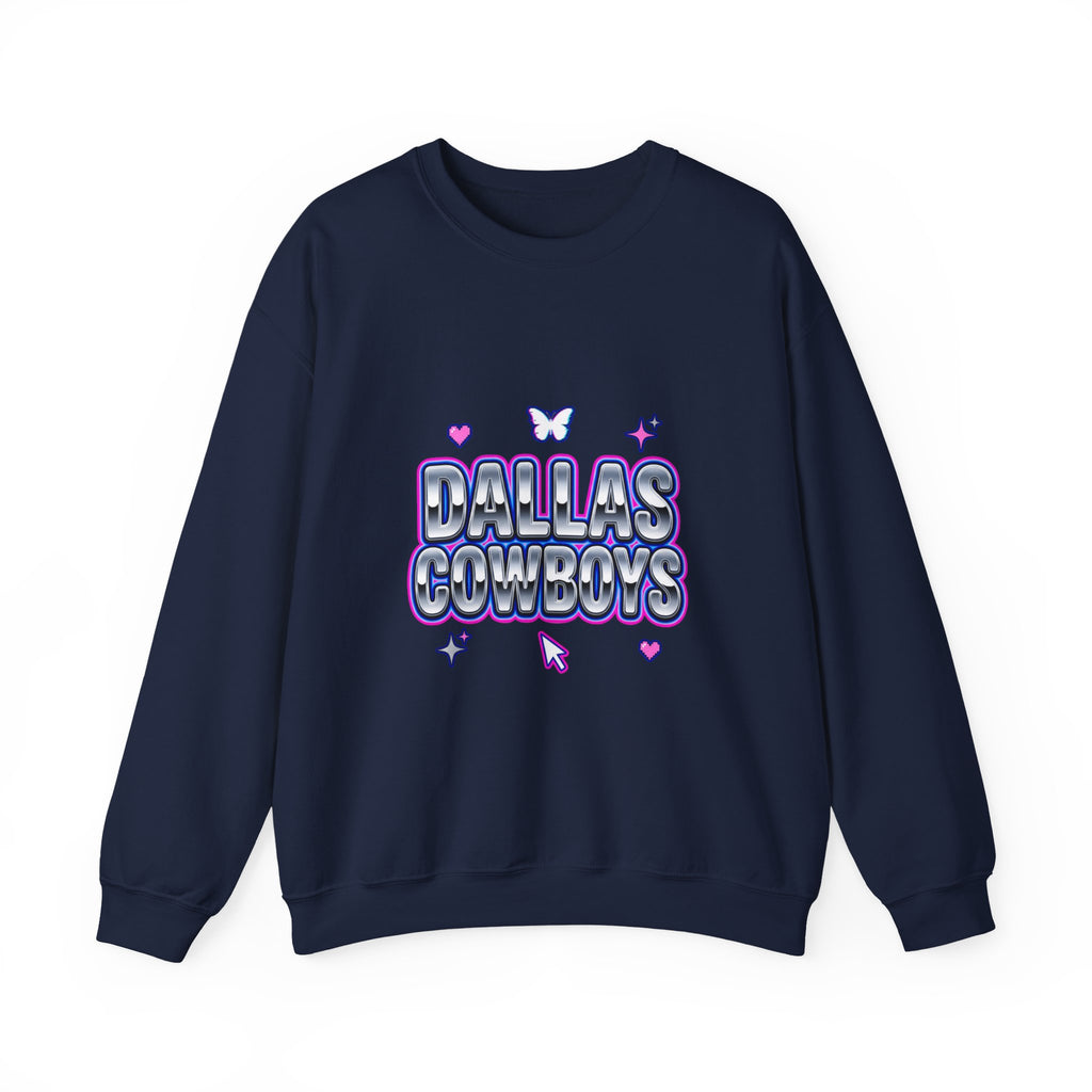 Y2K Rhinestone-Style Slogan Sweatshirt | Bubblegum Glitter Techno