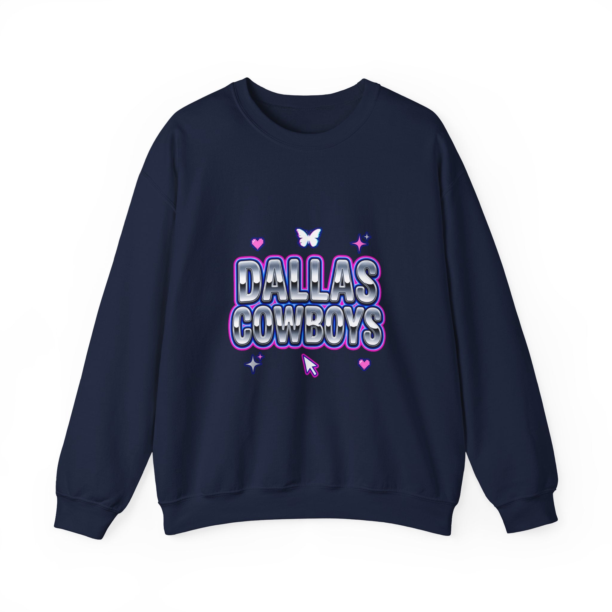 Y2K Rhinestone-Style Slogan Sweatshirt | Bubblegum Glitter Techno