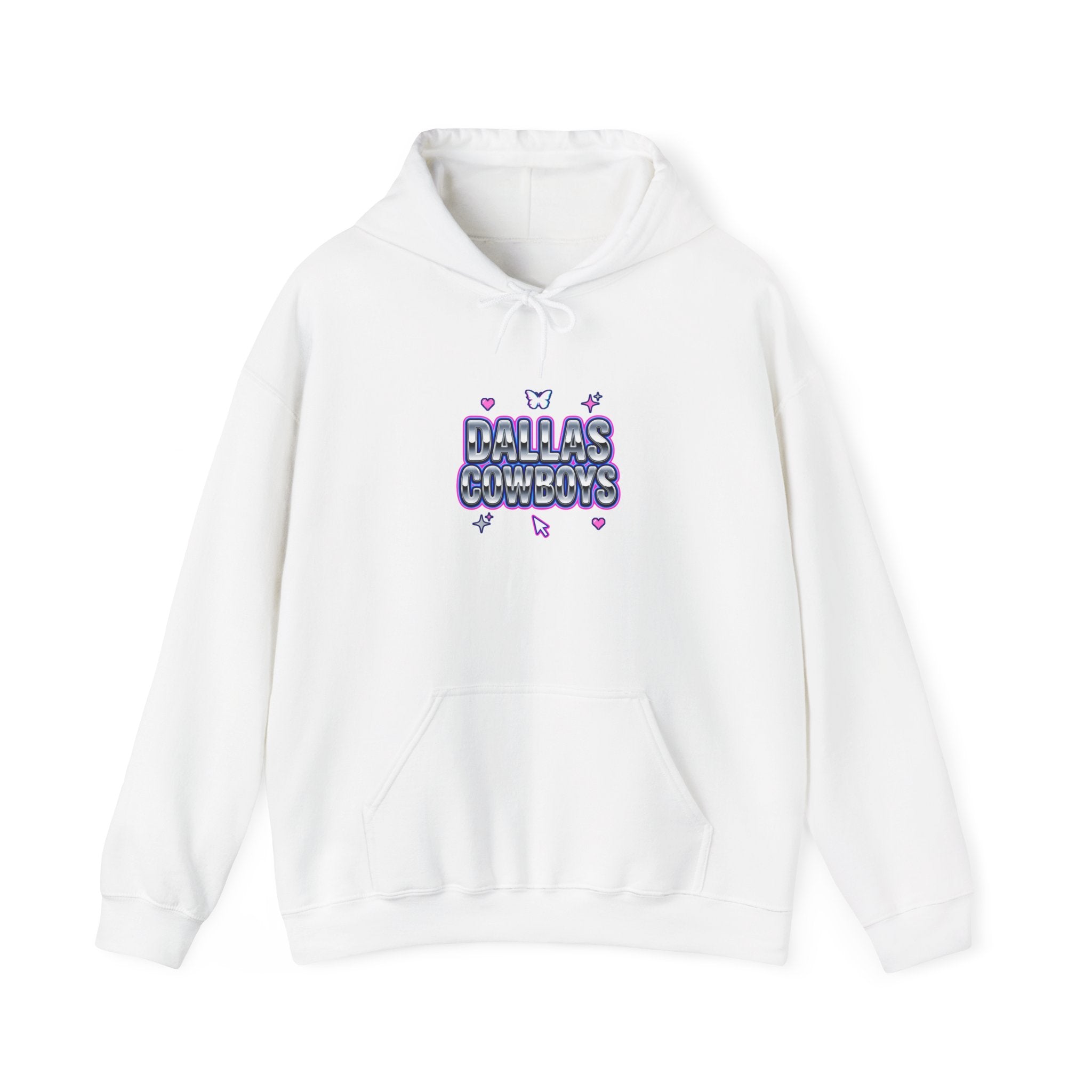Playful Y2K Bubble Text Hoodie | rhinestone look, hot pink accents