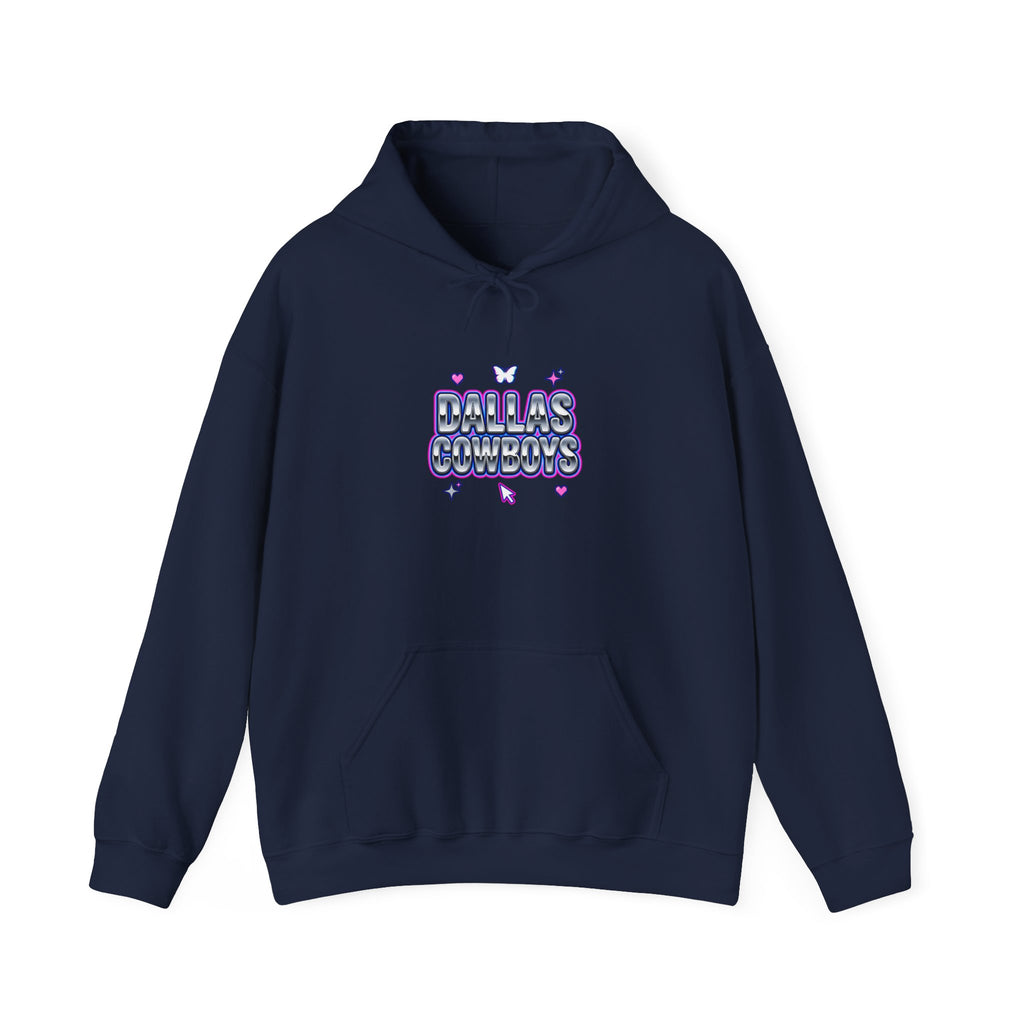 Playful Y2K Bubble Text Hoodie | rhinestone look, hot pink accents