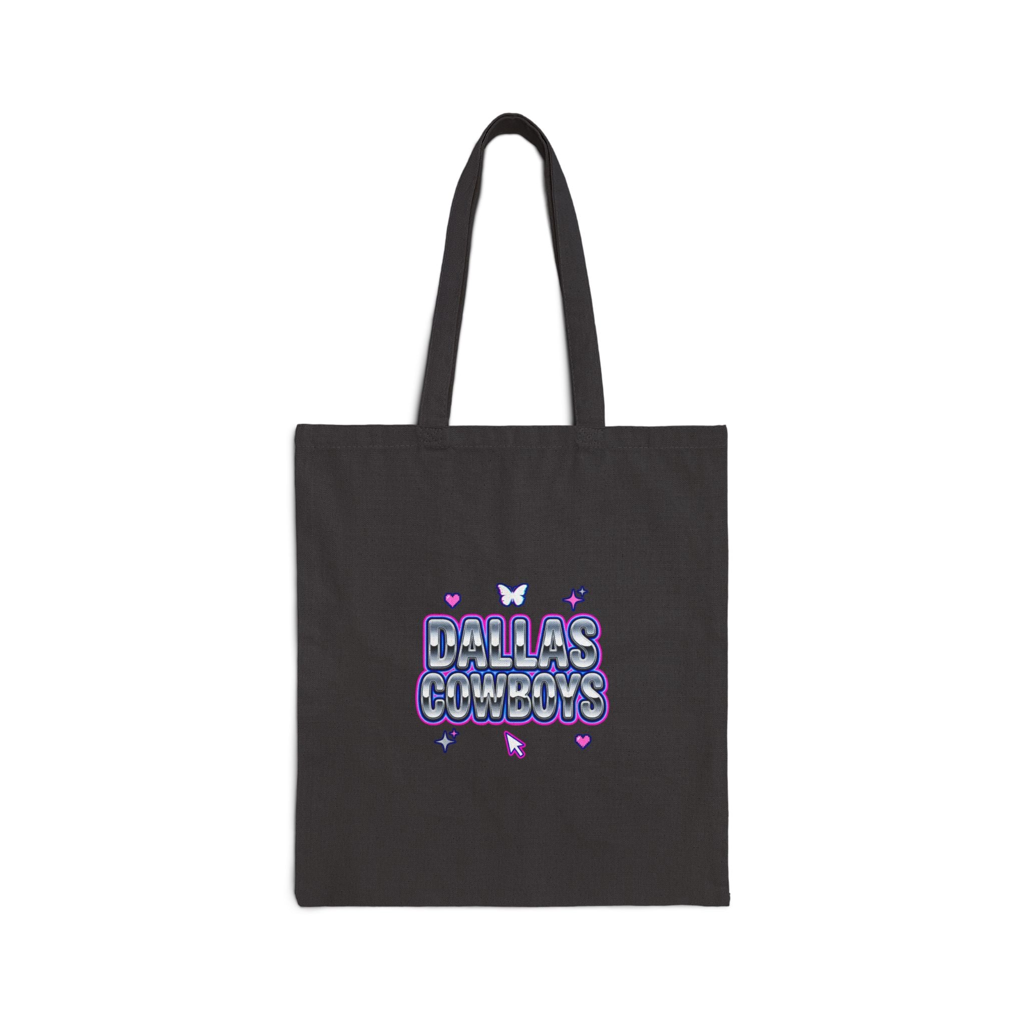 Playful Y2K Slogan Tote | Cotton Canvas Tote, Bubblegum Glitter Type