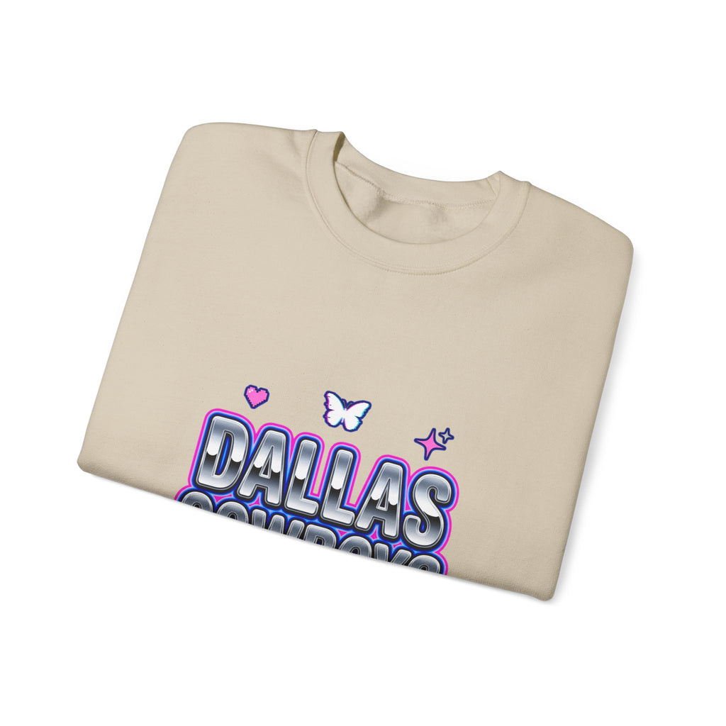 Y2K Rhinestone-Style Slogan Sweatshirt | Bubblegum Glitter Techno
