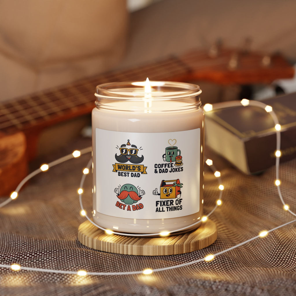 Dad Icons Soy Candle, 9oz | Cozy Match-Day Vibe, Watch Party Candle