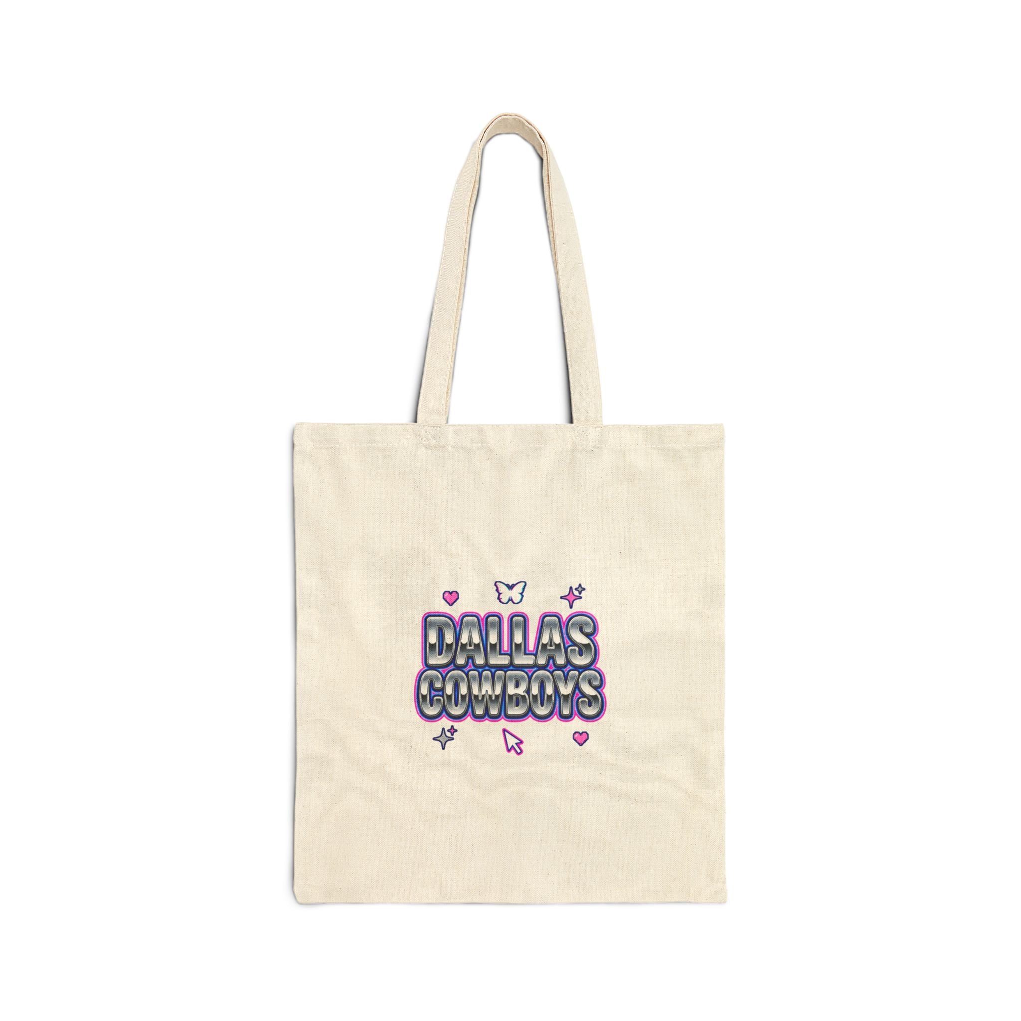 Playful Y2K Slogan Tote | Cotton Canvas Tote, Bubblegum Glitter Type