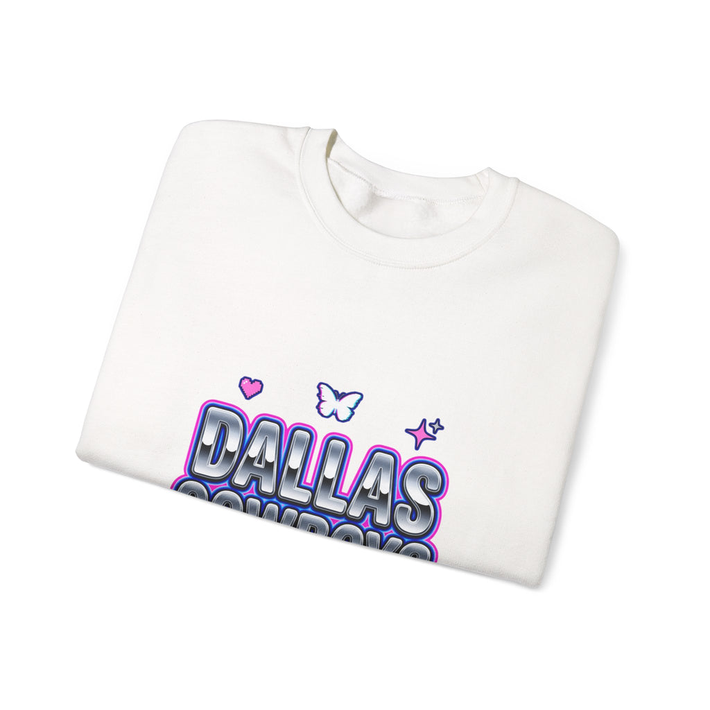 Y2K Rhinestone-Style Slogan Sweatshirt | Bubblegum Glitter Techno