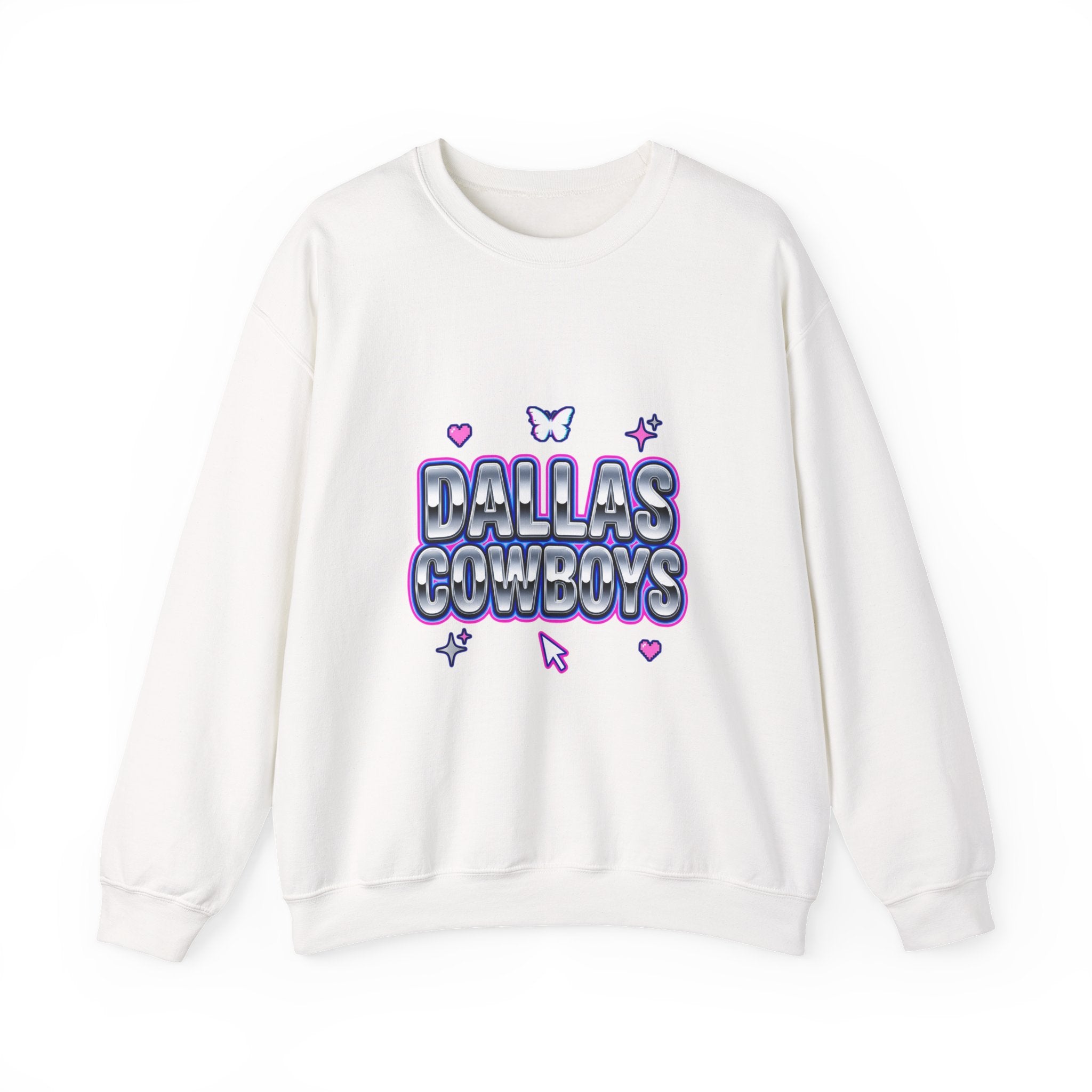 Y2K Rhinestone-Style Slogan Sweatshirt | Bubblegum Glitter Techno