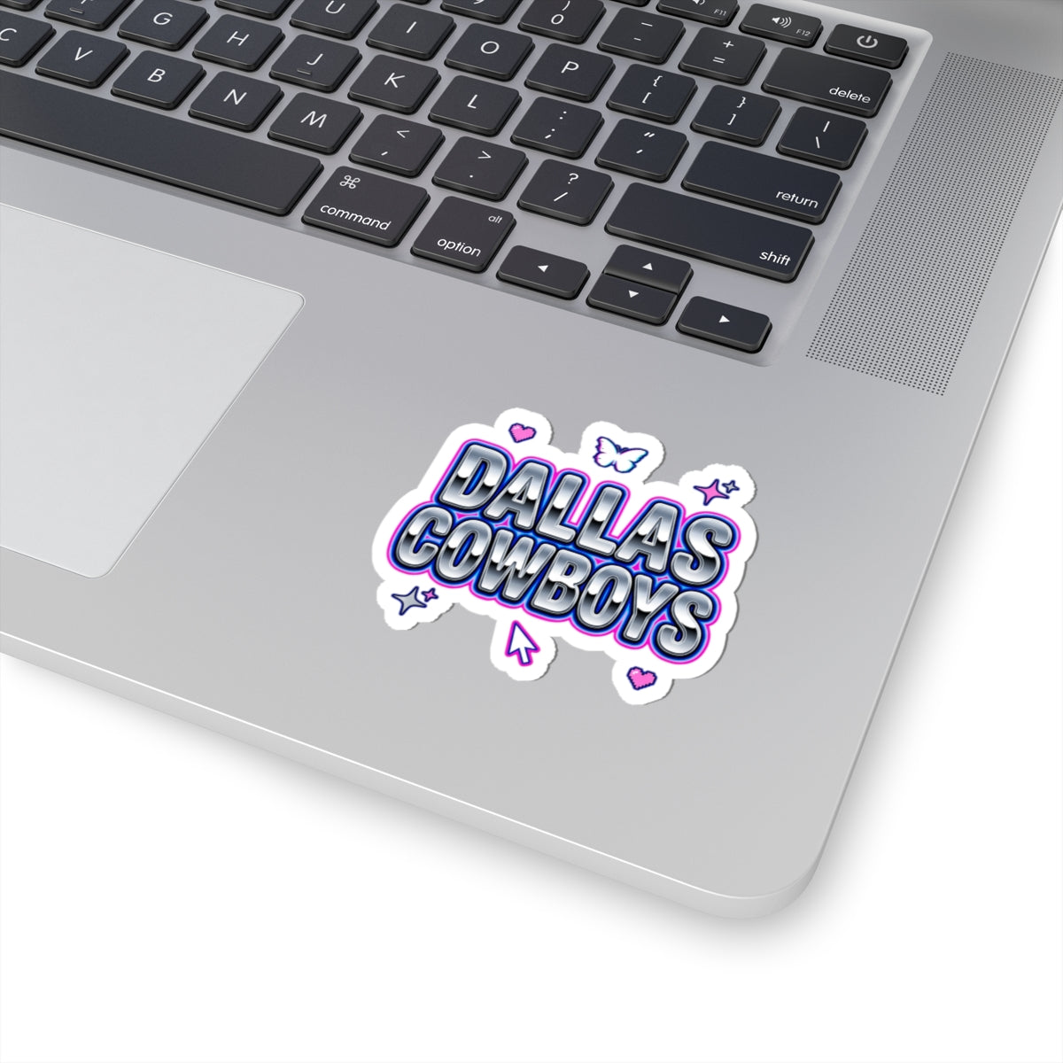 Y2K Rhinestone Bubble Text Kiss-Cut Stickers | Hot Pink Glitter Cyber Aesthetic