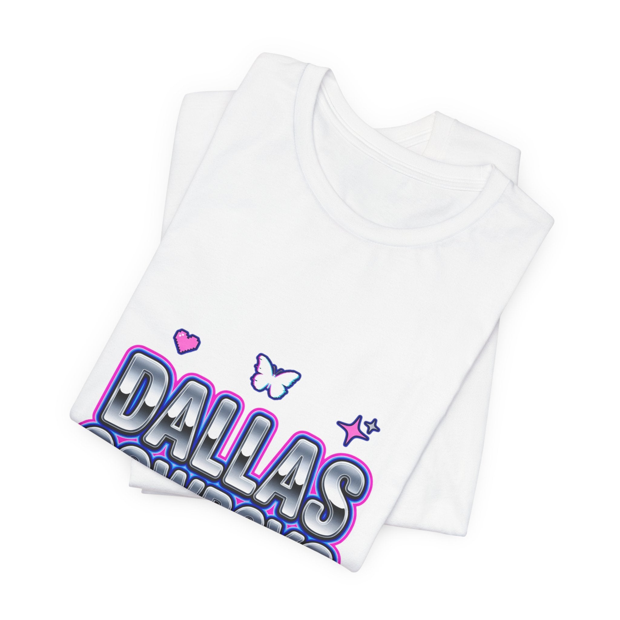 Y2K Rhinestone Bubble Text Tee | Glitter Purple Hot Pink Slogan