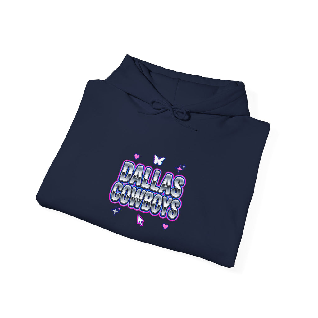 Playful Y2K Bubble Text Hoodie | rhinestone look, hot pink accents