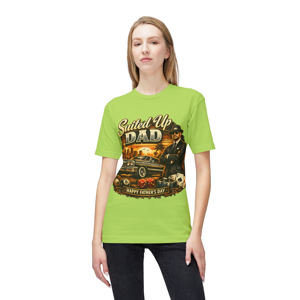 Suited Up Dad T-Shirt — Happy Father’s Day Vintage Car & Poker Design