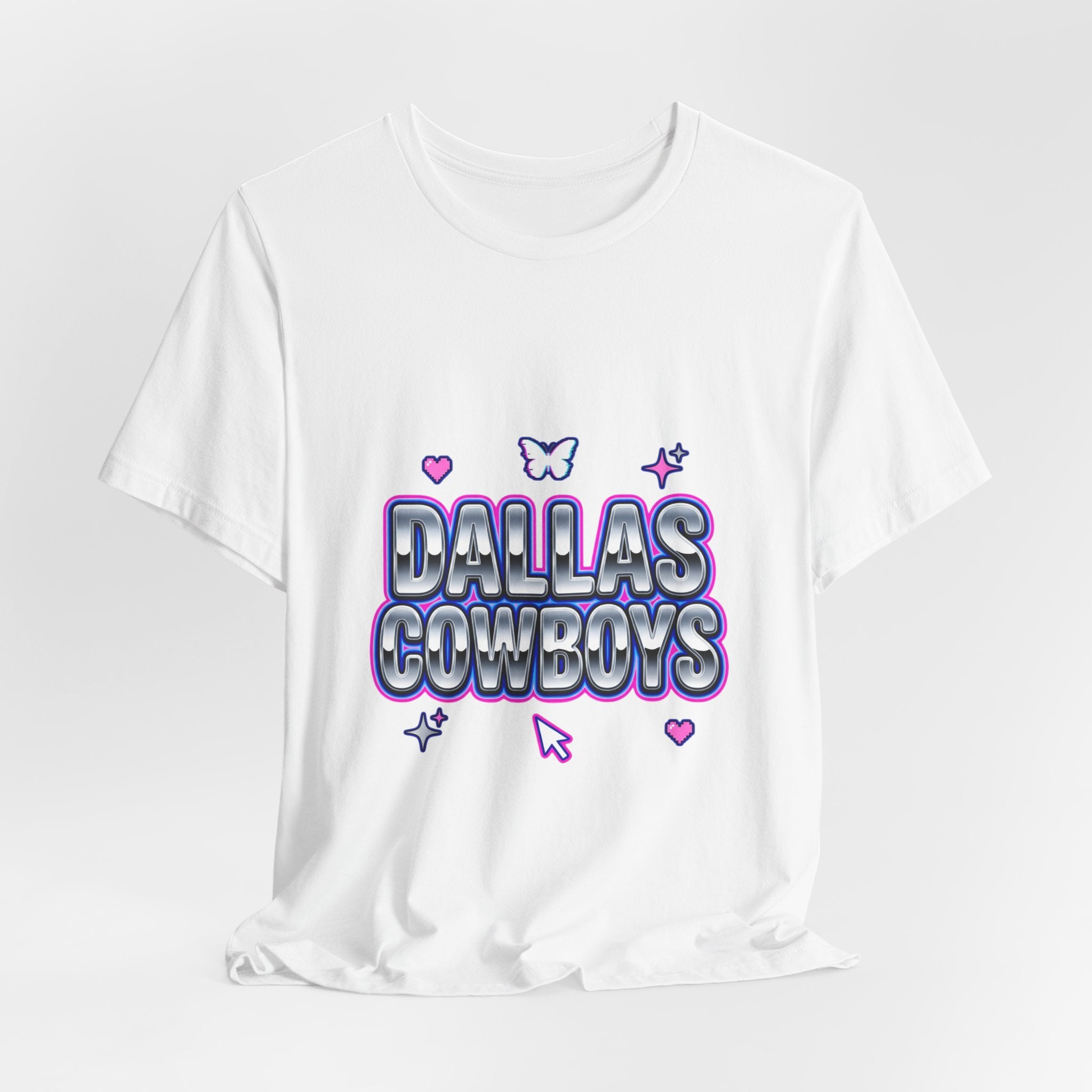Y2K Rhinestone Bubble Text Tee | Glitter Purple Hot Pink Slogan