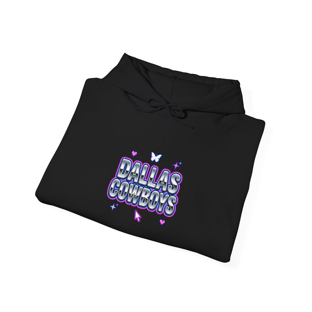 Playful Y2K Bubble Text Hoodie | rhinestone look, hot pink accents