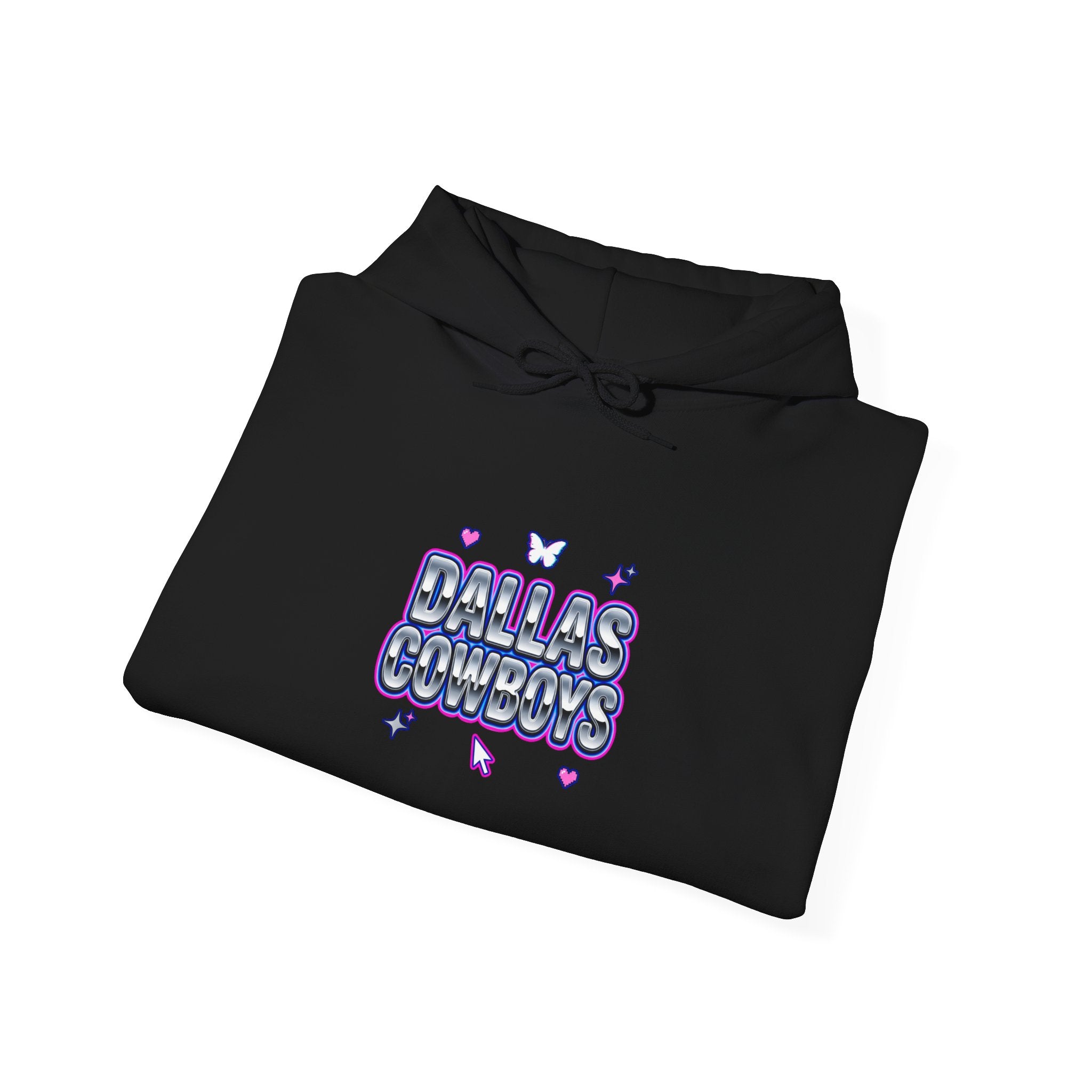 Playful Y2K Bubble Text Hoodie | rhinestone look, hot pink accents