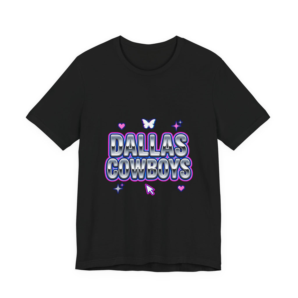 Y2K Rhinestone Bubble Text Tee | Glitter Purple Hot Pink Slogan