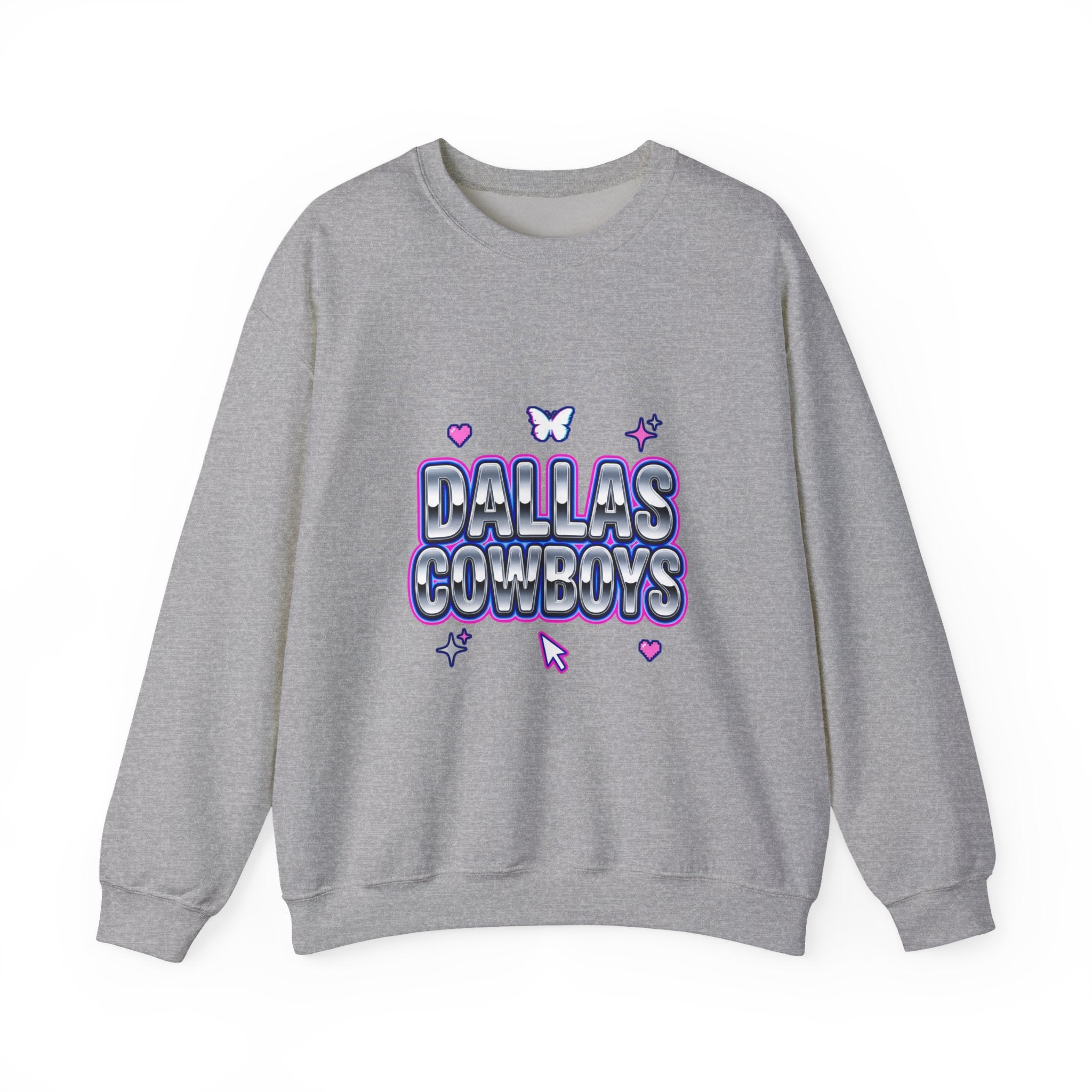 Y2K Rhinestone-Style Slogan Sweatshirt | Bubblegum Glitter Techno