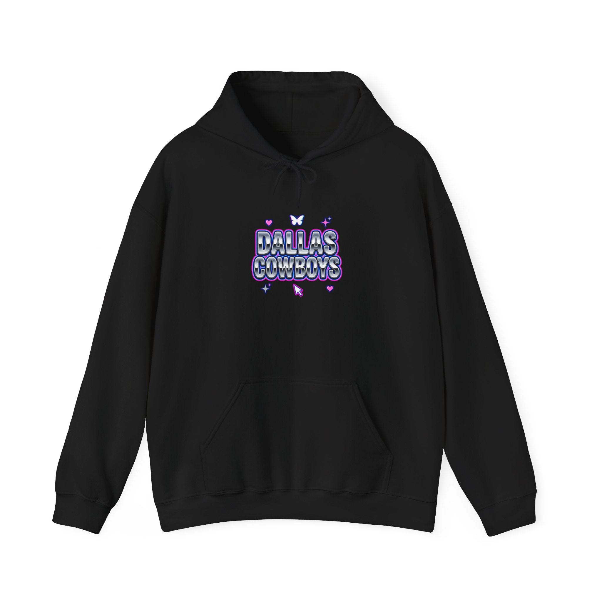 Playful Y2K Bubble Text Hoodie | rhinestone look, hot pink accents